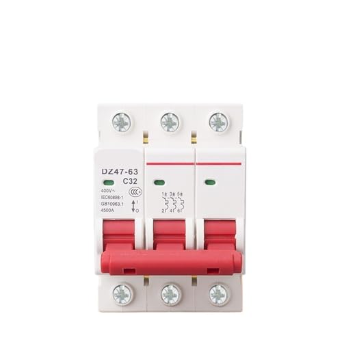 Mini disyuntor 32A 63A 3P MCB tipo C protector contra sobretensiones y voltaje