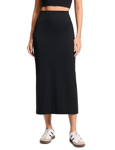 CRZ YOGA Butterlift Maxi Pencil Skirt for Women - High Waisted Bodycon Casual Travel Skort with Back...