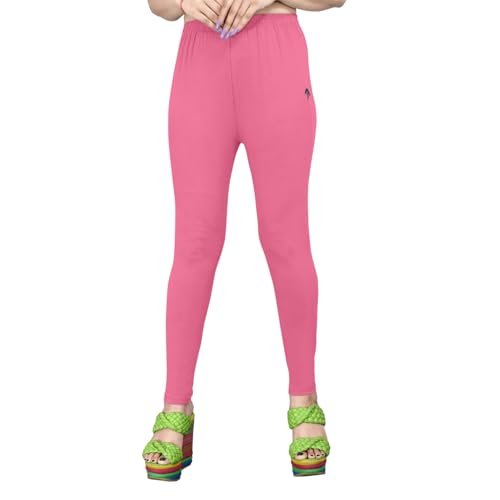 Image of Women's Solid Mid Rise Slim Fit Ankle Length Leggings - Comfortable and Stylish Yoga Pants for Workout, Running and Everyday Wear