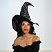 Leg Avenue Women's Large Ruched Witch Hat Adult Sized Costumes, Ruched Black, One Size US