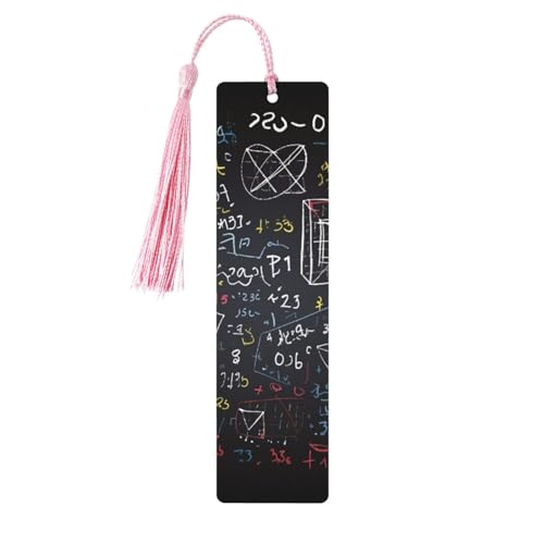数学と物理のしおり オーナメント タッセル付き木製しおり ブックマーク 本好きの方へのブックマーク ページマーカー 読書ギフト 女性 男性 手作り 木製 しおりタグ ラベル