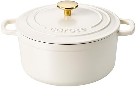 CAROTE Enameled Cast Iron Dutch Oven Pot with Lid, 4 QT Dutch Ove...