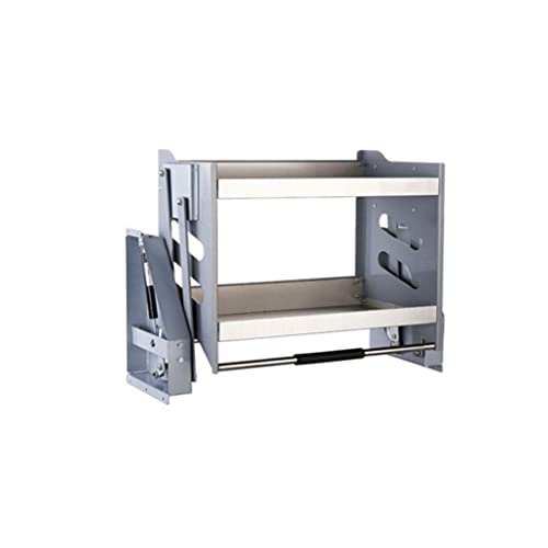 Cestello di Sollevamento Estraibile per ripiano da Cucina, ripiano portaoggetti da Parete in Acciaio Inox per Bottiglie di condimento, Portata 30 kg, Soluzione di stoccaggio efficiente