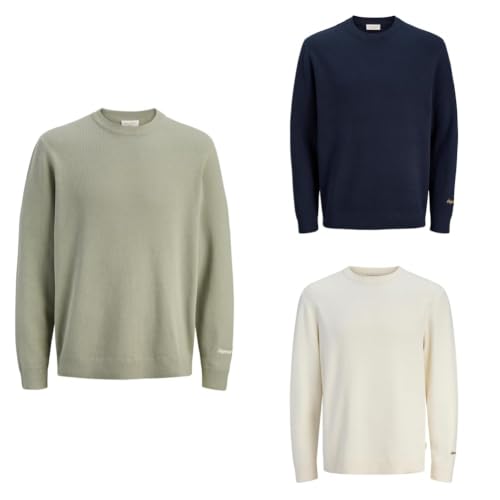 Knitwear Pack de JACK & JONES jerséis hombre cuello redondo ropa de punto juvenil casual