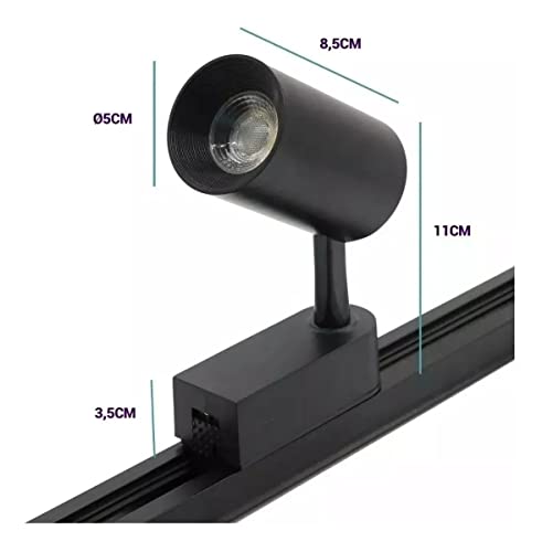 Kit Trilho Eletrificado 1m + 4 Spot Led 7w Preto 4000k Neutro