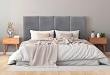 DHOME Cabecero Tapizado Terciopelo Liso Antimanchas Diseño Modular Vertical Autoadhesivo Cabezal Cama Dormitorio Acolchado (Gris, x4)