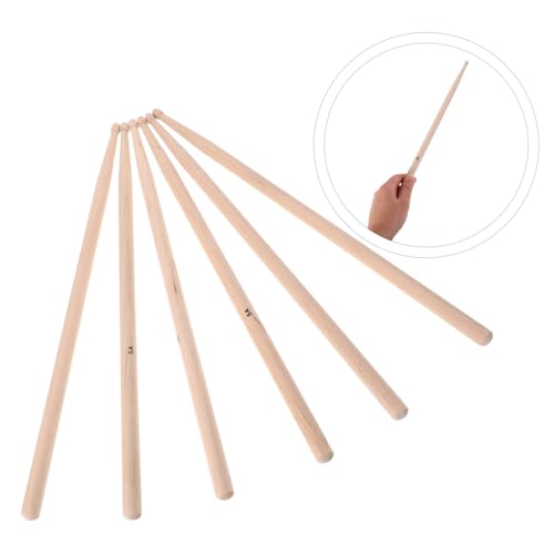 3 pares de baquetas de madera para batería miniatura 7