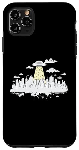 UFO�r���f�B���O�V�e�B�V���G�b�g�ƃX�J�C���C�� �X�}�z�P�[�X iPhone 11 Pro Max �p