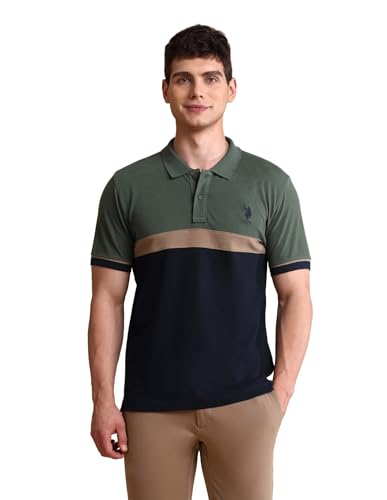 Image of U.S. Polo ASSN. Slim Fit Polo T Shirts for Men - 100% Cotton, Half Sleeves Mens Tshirt