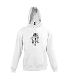 TRVPPY Kinder Hoodie Kapuzenpullover Modell R2D2, Gr. 10 Jahre (130/140), Weiß