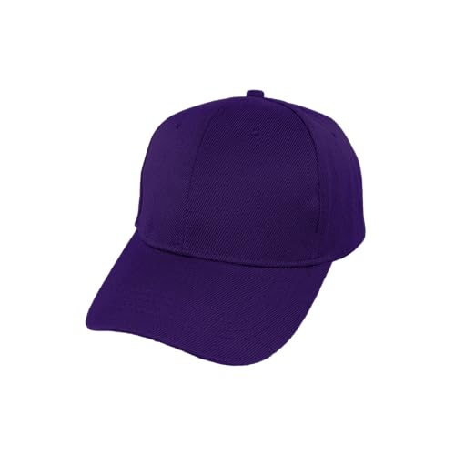 Berretto da Baseball Regolabile in Stile Polo Classico Sportivo Casual Tinta Unita Morbido e Traspirante Unisex per Adulti e Bambini Modello JDH-1, Viola, 54