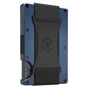 RIDGE wallets for men – The Ultimate RFID Wallet for Modern Dads – Slim, Stylish, and RFID Blocking – Aluminum Card & Cash Strap Wallet (Navy)