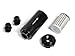 Produktbild Universal Kraftstofffilter Benzinfilter Schwarz Motorsport AUSWASCHBAR Länge: 18cm Durchmesser: 5cm AN6 - DASH6 oder AN10 - DASH 10 1012020 1012010 (Anschlussnippel AN10)