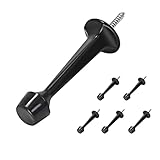HOMOTEK Paquete de 6 Topes de Puerta Rígidos Sólidos Resistentes con Punta de Goma Suave, Color Negro