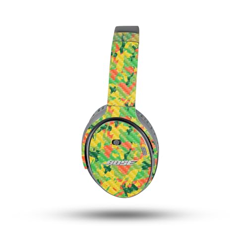 Image of MightySkins Carbon Fiber Skin Compatible with Bose QuietComfort 35 II Headphones - Spring Camouflage | Protective, Durable Textured Carbon Fiber Finish | Easy to Apply