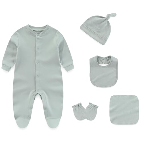 Image of IADOER Baby Unisex Baby Cotton Layette Set Gift for Baby Boys Girls Accessories Set Newborn Essentials 0-12 Months