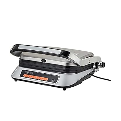 MEISTERKOCH Kontaktgrill KGR-2100E aus Edelstahl, Automatik-Grillprogramme, 2.100 W Leistung, Antihaftbeschichtung…
