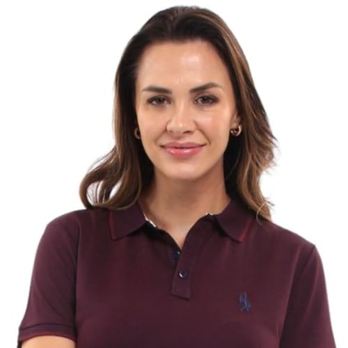Camisa Polo Feminina Piquet Viscose Dry Ótimo Caimento John Pull (G, Bordô+Marinho)