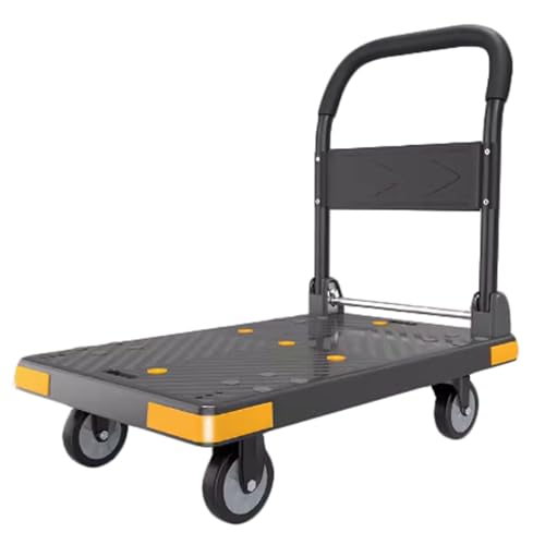 Carrello a mano pieghevole in acciaio con ruote girevoli per un facile spostamento, ideale per ufficio, magazzino e uso domestico