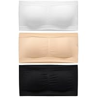 HDGSAFD Pack De 3 Sujetadores Bandeau, Sujetador Sin Tirantes,