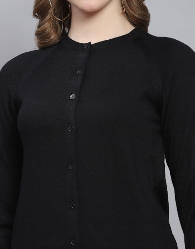 Image of Monte Carlo Women Regular Fit Full Sleeve Solid Round Neck Winter Cardigan (Pack of 1)