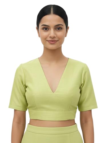 Image of Thevasa Women's Dupion Raw Silk Divine Depth Blouse