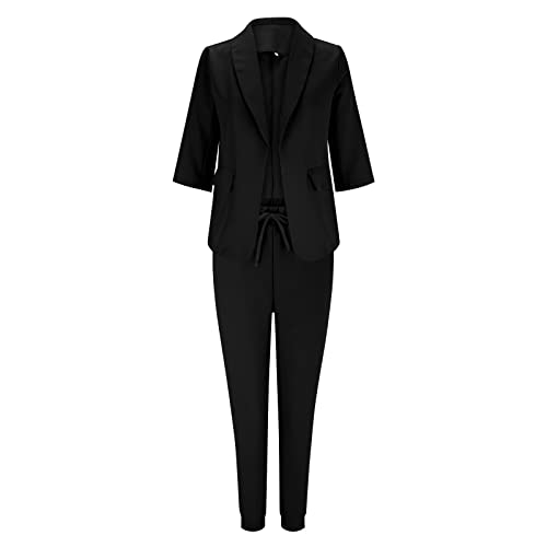 Pantalon 2 pièces coupe slim fit extensible noir taille M - 3