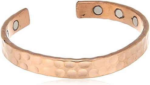 Touchstone Indian Handcrafted Copper Bracelet Peace Chakra Yoga Meditation Mantra Jewelry Cuff for Women and Men.