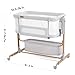Baby Bassinet Bedside Sleeper, 3-in-1 Rocking Bassinet for Baby with 6-Level Height Adjustable, 4 Wheels & Breathable Mesh Walls, Portable Bedside Bassinet with Mattress for Newborn