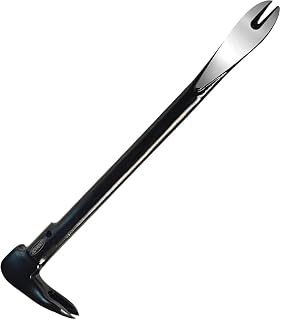 2-Piece Nail Puller Set, 12”Pry Bar, 10” Mini Crowbar, Cats Claw Nail Remover, pry bar set, for Kitchen Remodel, Prying Apart Baseboard, Multi-sided Forged Steel Made carpenter tools (12'')