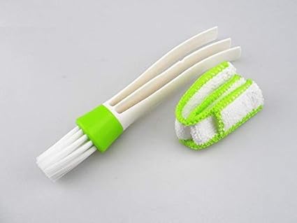 RISCOZ CAR AC VENT CLEANER,2 SIDED MICROFIBER CAR AC VENT CLOTH CLEANING WIPE MICROFIBER BRISTLES BRUSH WINDOW DUST CLEANER (Single Piece)