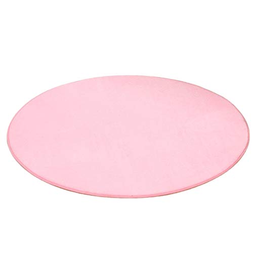 Yinin Teppich kinderzimmer,runder Teppich,Korallen Samt Pad,Matte Kinderteppich Spielteppich Kinderzimmer Babyteppich Weich Rund in Rosa für Teppiche(100 * 100) Cover