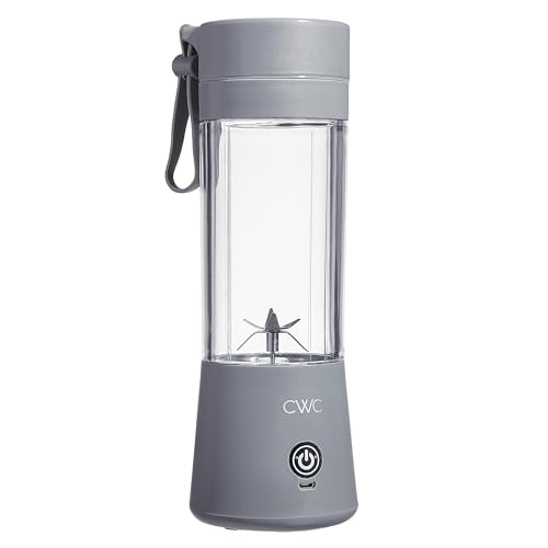 COOK WITH COLOR Mini Portable Blender - 250W Power, 12oz Capacity, Stainless Steel Blade, Wireless/USB Rechargeable, Silver