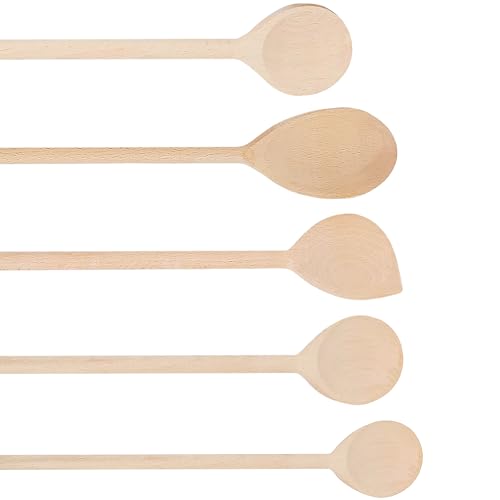 SOHFA 5er Kochlöffel Set aus Buchenholz: Küchenhelfer Set zum Kochen | lange Holzkochlöffel