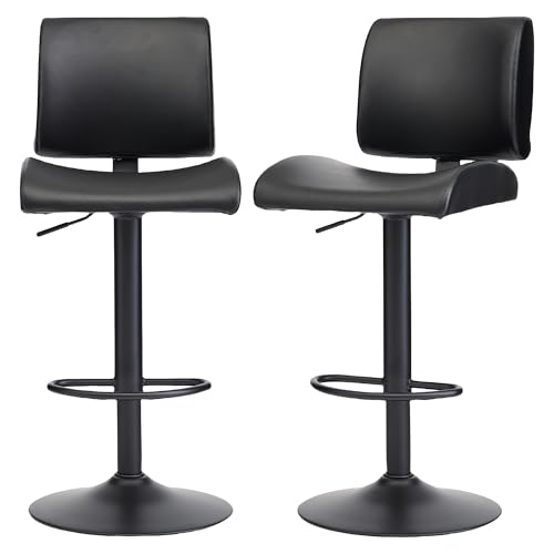 Image of FIRAVOE Swivel Kitchen Bar Stools Set of 2, Adjustable Height 25 inch-34 inch