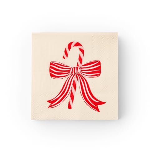 Image of Peppermint Bow Paper Party Cocktail Napkins