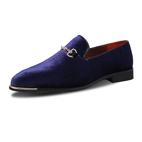 Image of FLQL Men's Luxury Penny Loafer Slip-On Velvet Shoes Party Dancing Shoes Suede Wedding Shoes Plus Size 7-13