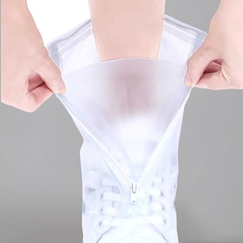 Cubiertas impermeables para zapatos, cubrezapatos de plástico impermeables con cremallera, galochas antideslizantes reforzadas para mujer, talla M (36‐37), para días lluviosos miniatura 2