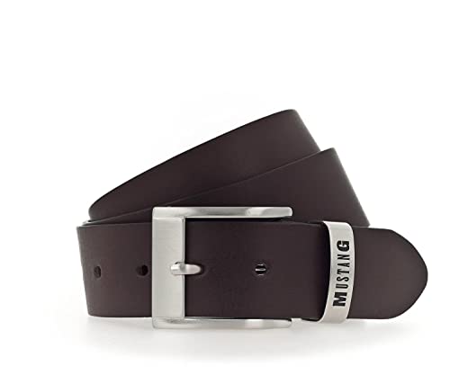 Ceinture en cuir MUSTANG Classic W125 marron foncé pour homme | Largeur idéale jean