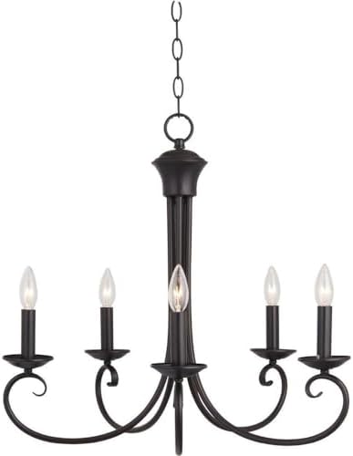 Maxim Loft-5 Light Chandelier in Early American style-25 Inches Wide by 23 inches high -Traditional Installation