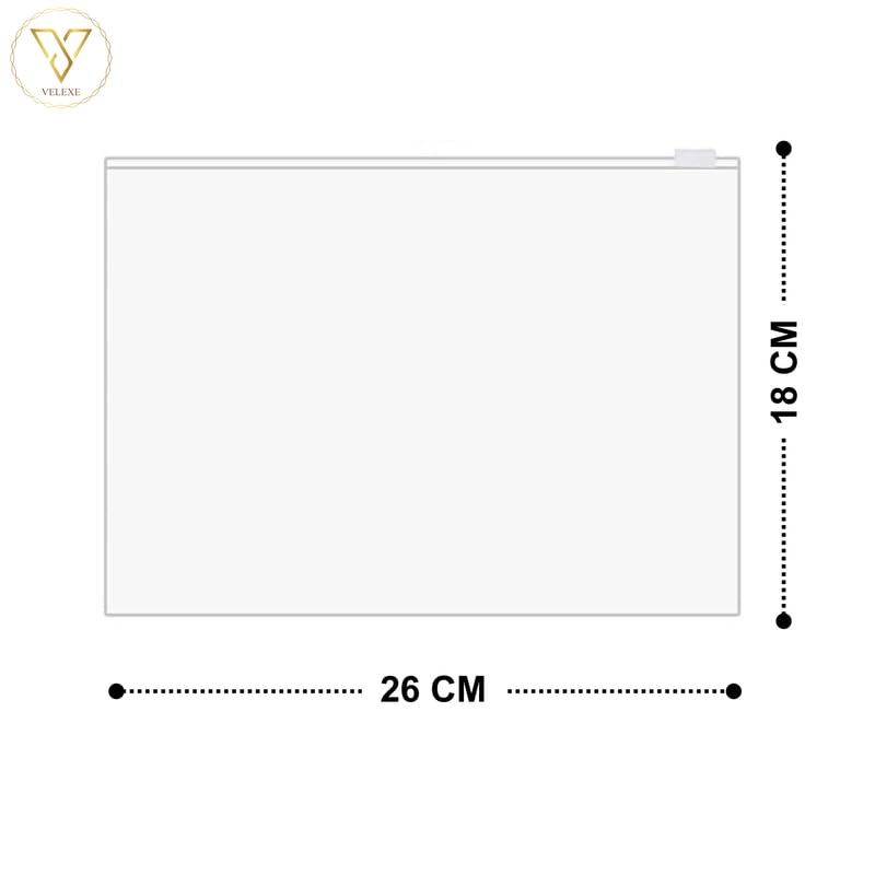 Image of Frosted Zipper Storage Bags with Air Hole - Pack of 25 (26cm*18cm) | Durable, Multipurpose & Reusable Transparent Zip Lock Bags for Clothes, Travel, Packing & Organizing