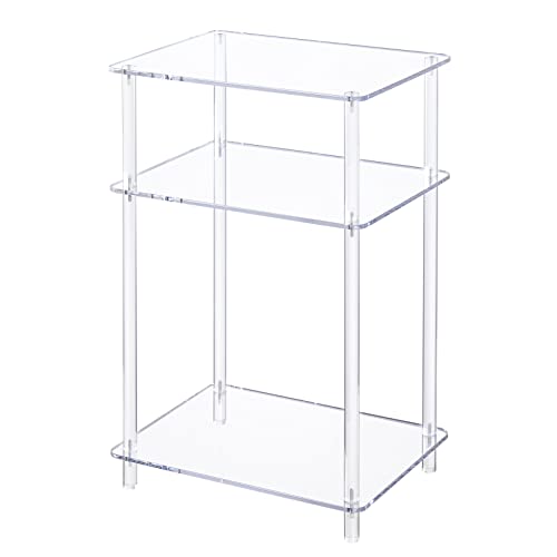 Aquiver Acrylic End Table - 3 Tiers Small Side Table - Clear Nightstand Bedside Table for Living Room, Bedroom - 15.7 '' L x 11.8 '' W x 25.4 '' H Aquiver Acrylic End Table - 3 Tiers Small Side Table - Clear Nightstand Bedside Table for Living Room, Bedroom - 15.7 '' L x 11.8 '' W x 25.4 '' H