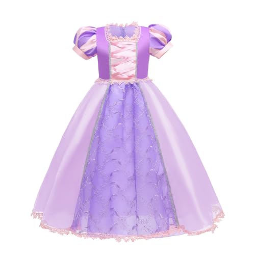 Princess Dress for Girls Party Dress Sequin Tulle Birthday Party Wedding Clothing Purple 150cm