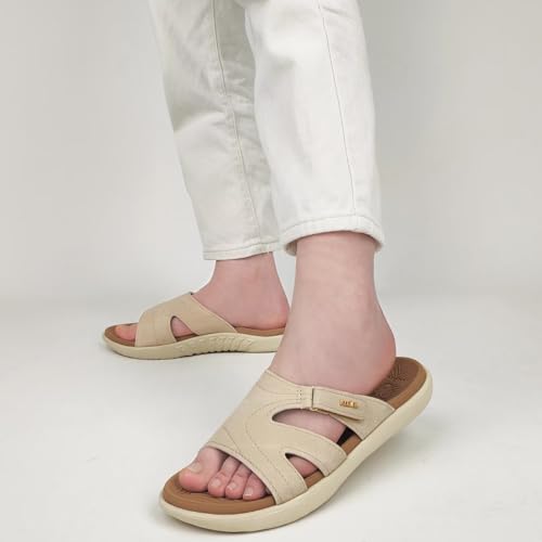 Image of KuaiLu Womens Fashion Orthotic Slides Ladies Athletic Yoga Mat Memory Foam Walking Sandals Thick Cushion Recovery Summer Beach Slippers Comfortable Plantar Fasciitis Arch Support