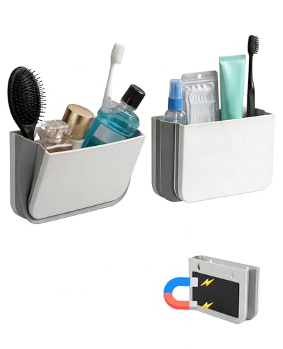 PASDUCHAS 2 Pack Cruise Magnetic Toothbrush Holder for Cabin Walls Foldable Toiletry Organizer No Drilling and Space-Saving Bathroom Travel Must Haves 2026