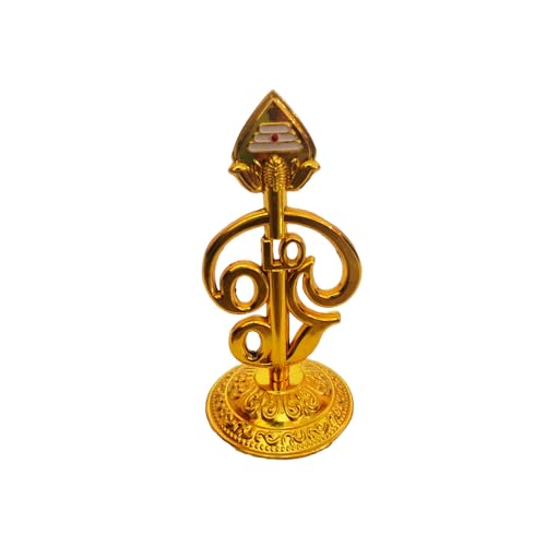 Om Murugan Vel Idol – Gold Color Metal Showpiece (9cm) for Car Da...