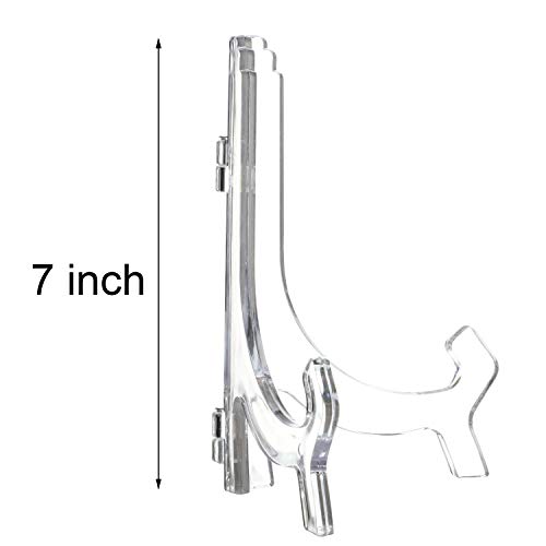6 Pack 7 Inch Acrylic Easel Stand, Display Stand, Plate Stands For Display, Photo Holder Picture Frame Book Stand (Clear) #TOP1