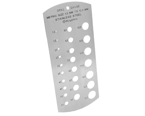 Calibre de taladro de acero inoxidable métrico (1-13 mm)