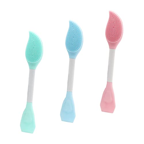 SHERCHPRY 3Pcs Double Ended Silicone Facial Mask Brush Versatile Cosmetic Applicator for Mud Masks Easy to Friendly for Home and Beauty Salons