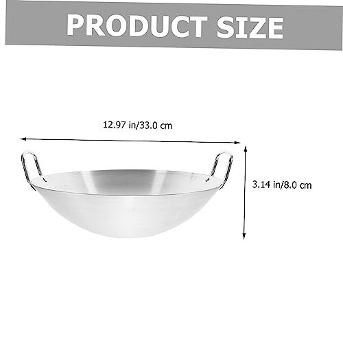 Wok de acero inoxidable con doble mango y base curva miniatura 5